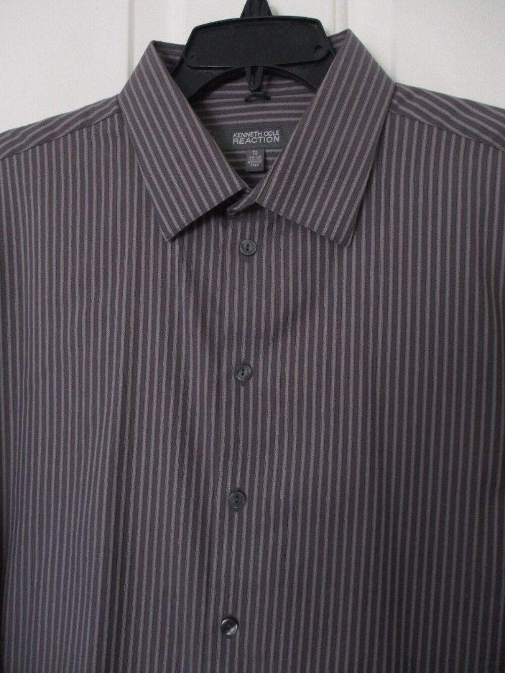 Kenneth Cole Reaction Mens L/S Taupe/Gray Cotton Dress Shirt NWOT- Size 17/34-35